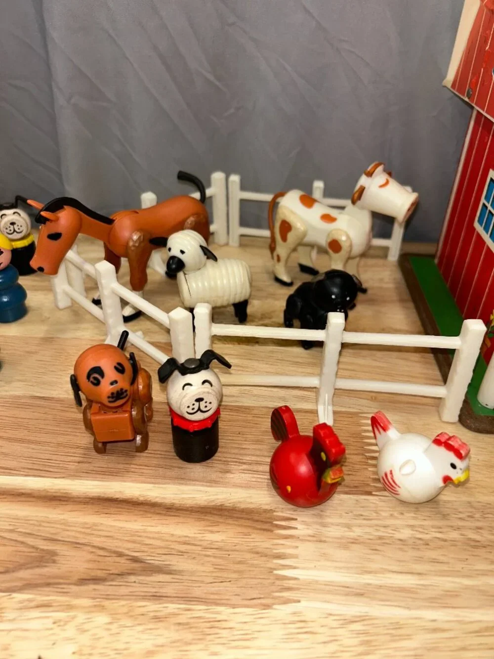 Vintage 1967 Fisher Price Little People Play Family Farm Toy Set - No Silo - Picture 5 of 11